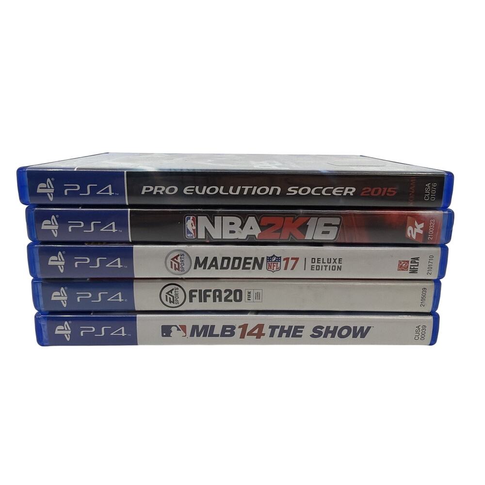 PS4 Sports Game Lot of 5 MLB 14 FIFA 20 Madden 17 NBA 2K16 PES 2015 PlayStation